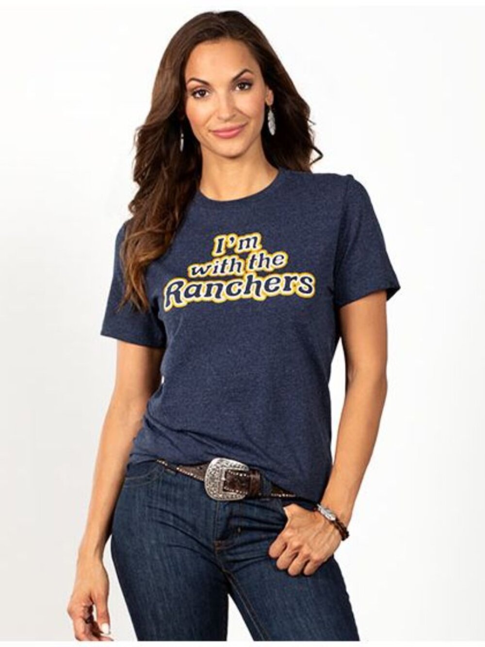 Cruel Denim I'm With The Ranchers Navy Hthr Tee CTT7385008